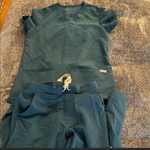 Figs scrub set. Caribbean blue. XXS.